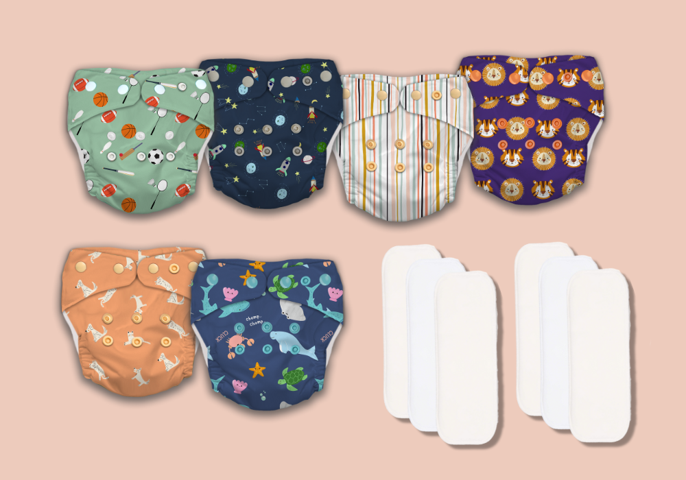 Buy 4, Get Reusable Baby Diapers